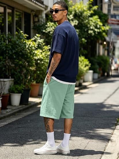 Mint Green Drawstring Shorts image 1